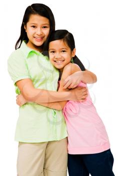 Royalty Free Photo of Two Young Girls Hugging