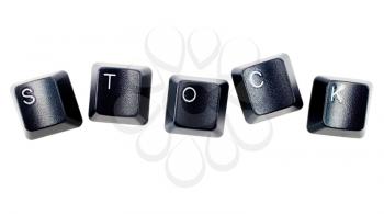 Text stock is made of computer keys isolated over white