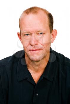 Portrait of a mature man posing isolated over white