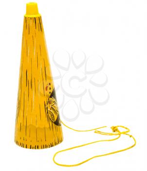 Bullhorn of yellow color isolated over white