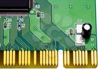 One circuit board isolated over white