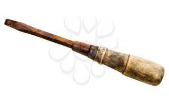 Rusty chisel isolated over white