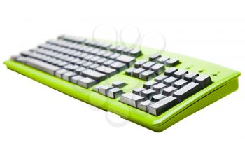 Single green color keyboard isolated over white
