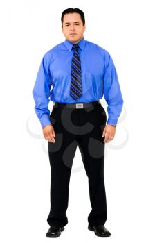 Businessman standing isolated over white