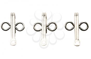 Curtain hooks isolated over white