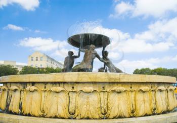Low angle view of a fountain, Triton Fountain, Valletta, Malta