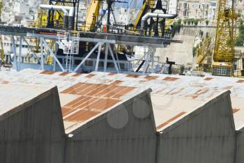 Crane at a commercial dock, French Creek, Valletta, Malta