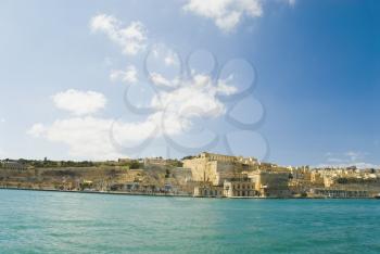 Buildings at the waterfront, Grand Harbor, Valletta, Malta
