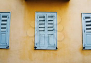 Closed windows of a house, Athens, Greece