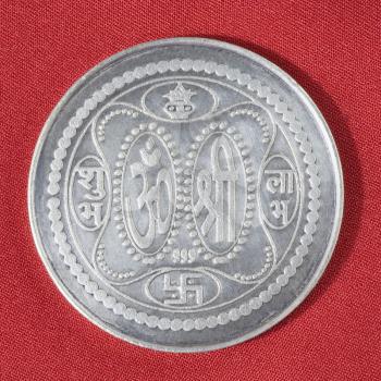 Close-up of a silver coin