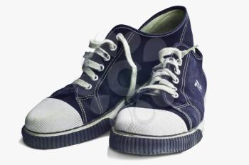 Close-up of a pair of canvas shoes