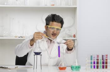Scientist experimenting in a laboratory