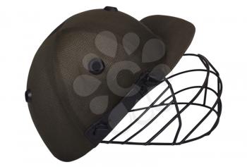 Close-up of a cricket helmet