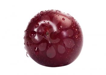 Close-up of water droplets on a plum
