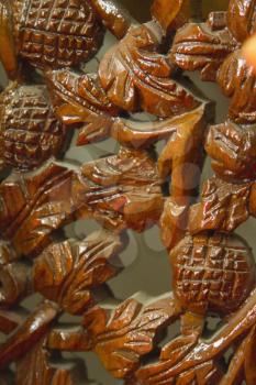 Detail of wooden carving, Gwalior, Madhya Pradesh, India