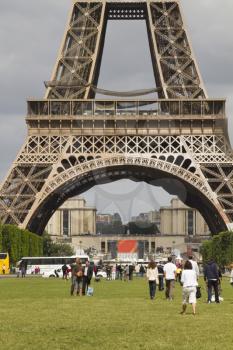 Tourists near a tower, Eiffel Tower, Paris, France