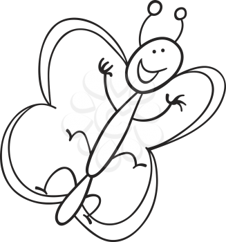 Royalty Free Clipart Image of a Butterfly for Colouring