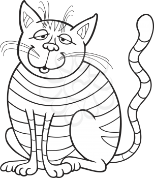 Royalty Free Clipart Image of a Smiling Cat