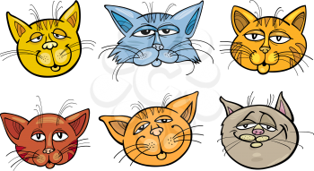 Royalty Free Clipart Image of Happy Cats
