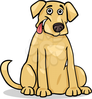 Cartoon Illustration of Funny Purebred Labrador Retriever Dog