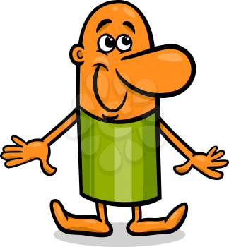 Cartoon Illustration of Happy or Glad Funny Guy Character