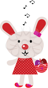 Royalty Free Clipart Image of a Girl Easter Bunny