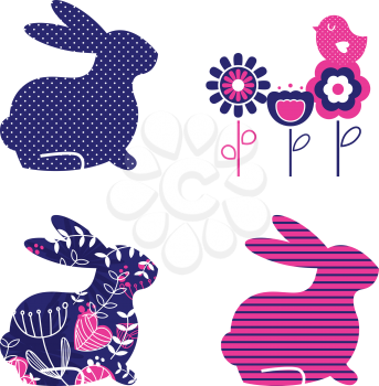 Royalty Free Clipart Image of Abstract Rabbits