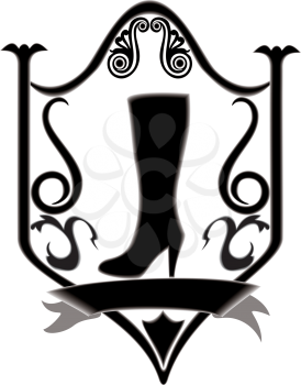 Royalty Free Clipart Image of Boots on a Design