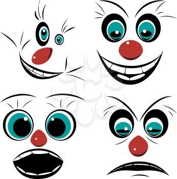 Set, faces pronounced emotions, EPS8 - vector graphics