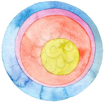 Abstract circle watercolor painting