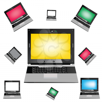 Royalty Free Clipart Image of Computers
