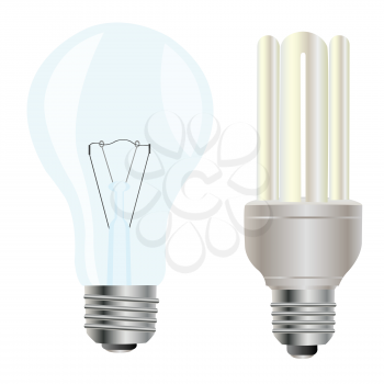 Royalty Free Clipart Image of Light Bulbs