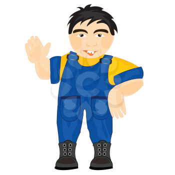Illustration men worker on white background is insulated