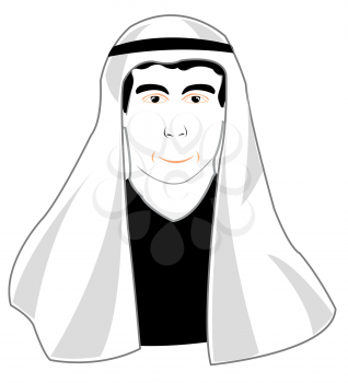 Vector illustration men moslem in national headdress on white background