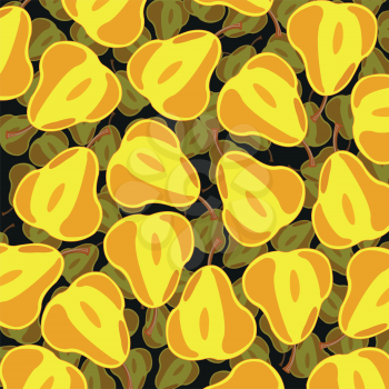 The Fruit background from ripe pears.Vector illustration