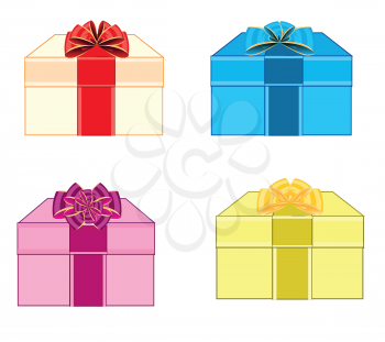 Vector illustration box with gift of the miscellaneous of the colour