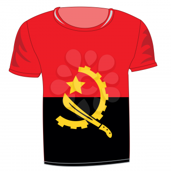 Cloth t-shirt with flag state Angola in africa