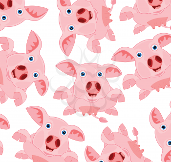 Bestial Pattern piglet on white background is insulated