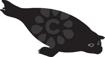 Royalty Free Clipart Image of a Silhouette of a Phoca Seal