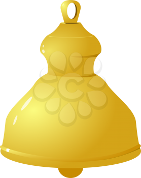 Royalty Free Clipart Image of a Golden Bell on a White Background