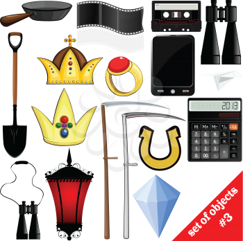 Vector drawing of a set of objects. EPS10
