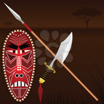 Illustration of African weapons