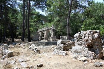 Ruins of ancient Greek city Phaselis, near Antalya, Turkey