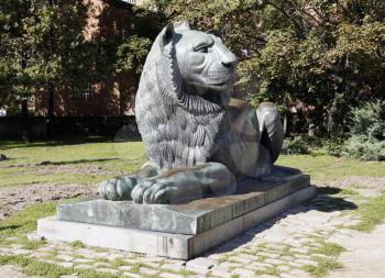 Lion in front of the Monument of Unknown Soldier in Sofia, Bulgaria 