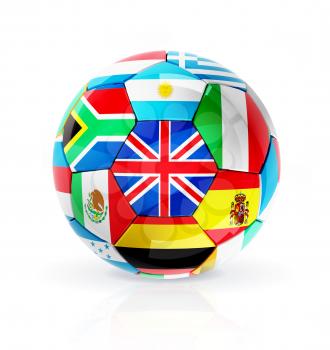 Royalty Free Clipart Image of a Ball With Flags