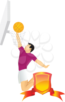 Royalty Free Clipart Image of a Basketball Player