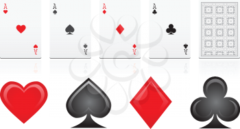 Royalty Free Clipart Image of Aces in Four Suits