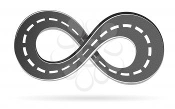 Royalty Free Clipart Image of a Highway in the Shape of Infinity