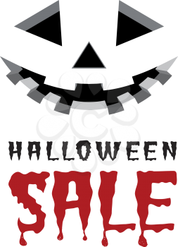 Halloween sale vector background with pumpkins lantern.