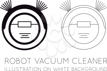 Robot vacuum cleaner on a white background. Vector flat illustration on white background